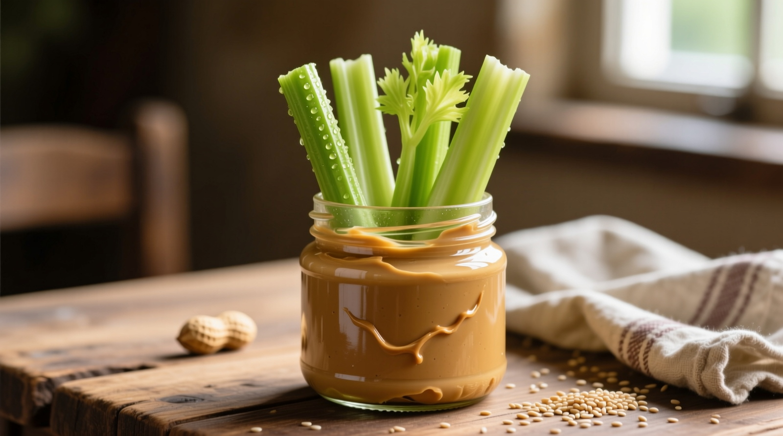 Add Celery Sticks to a Peanut Butter Jar for an Easy Snack: Science-Backed Method